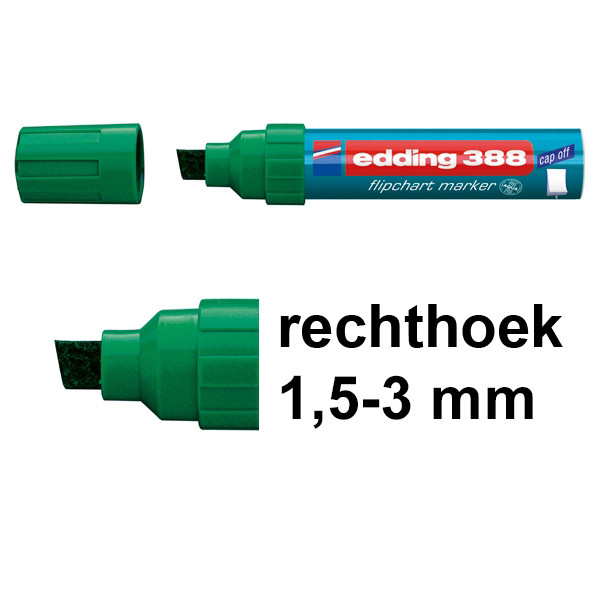 Edding 388 flipchart marker groen (4 - 12 mm beitel) 4-388004 200949 - 1