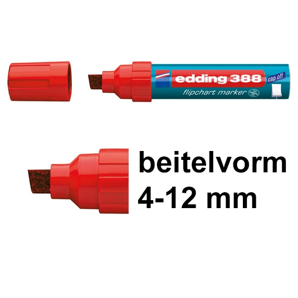 Edding 388 flipchart marker rood (4 - 12 mm beitel) 4-388002 200947 - 1
