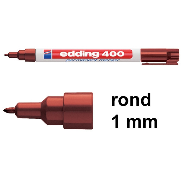 Edding 400 permanent marker bruin (1 mm rond) 4-400007 200801 - 1
