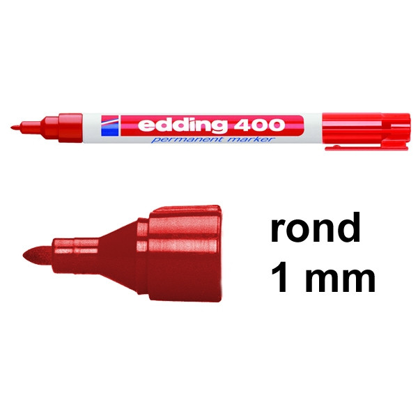 Edding 400 permanent marker rood (1 mm rond) 4-400002 200526 - 1