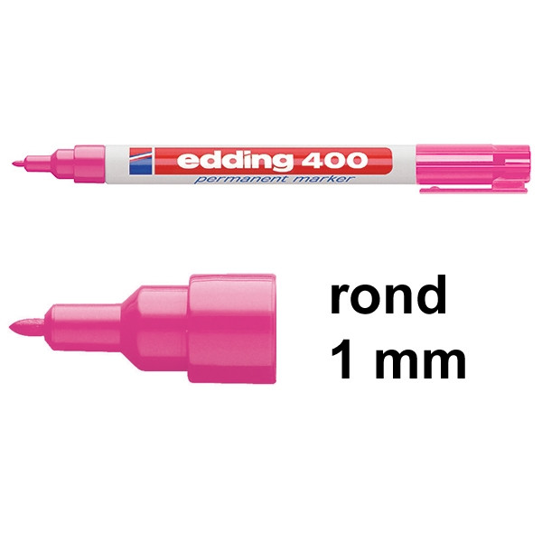 Edding 400 permanent marker roze (1 mm rond) 4-400009 200803 - 1