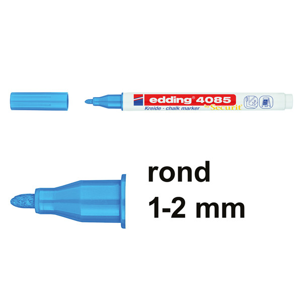 Edding 4085 krijtstift lichtblauw (1 - 2 mm rond) 4-4085010 240096 - 1