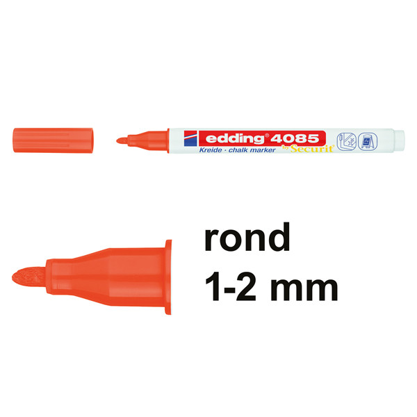 Edding 4085 krijtstift neon-oranje (1 - 2 mm rond) 4-4085066 240104 - 1