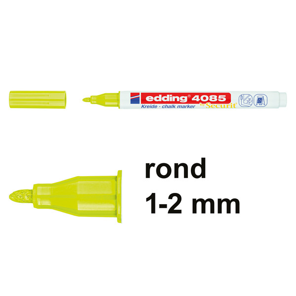 Edding 4085 krijtstift neongeel (1 - 2 mm rond) 4-4085065 240103 - 1