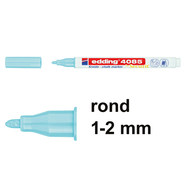 Edding 4085 krijtstift pastelblauw (1 - 2 mm rond) 4-4085139 240113 - 1