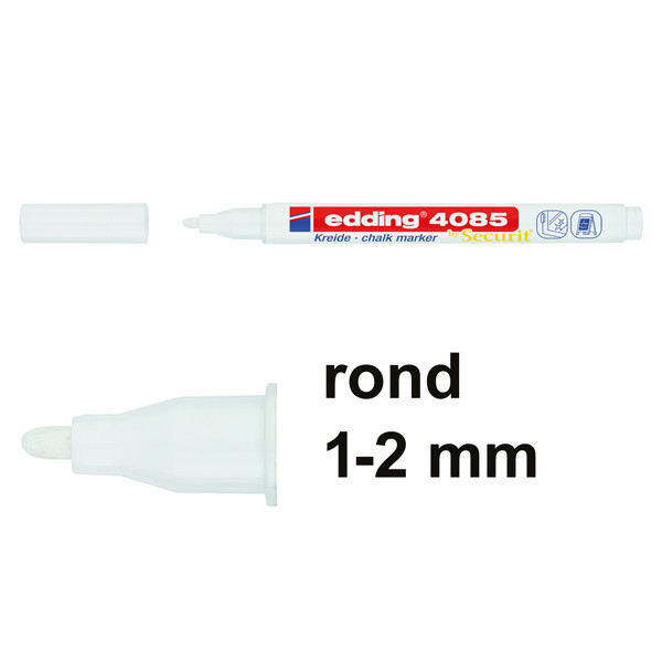 Edding 4085 krijtstift wit (1 - 2 mm rond) 4-4085049 240097 - 1
