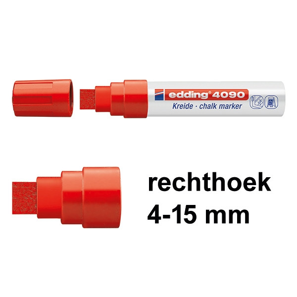 Edding 4090 krijtstift rood (4 - 15 mm beitel) 4-4090002 200888 - 1