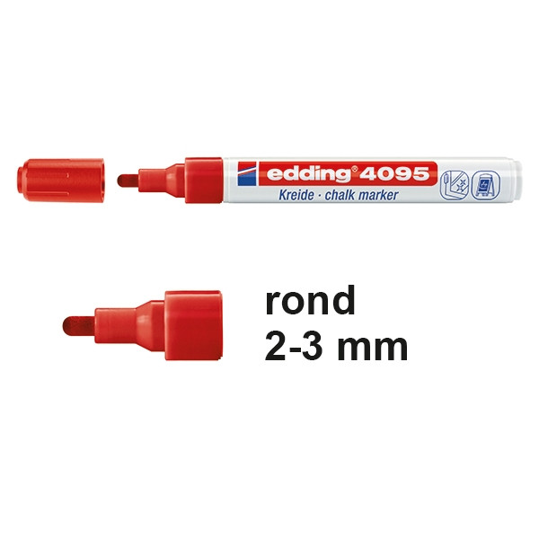 Edding 4095 krijtstift rood (2 - 3 mm rond) 4-4095002 200898 - 1