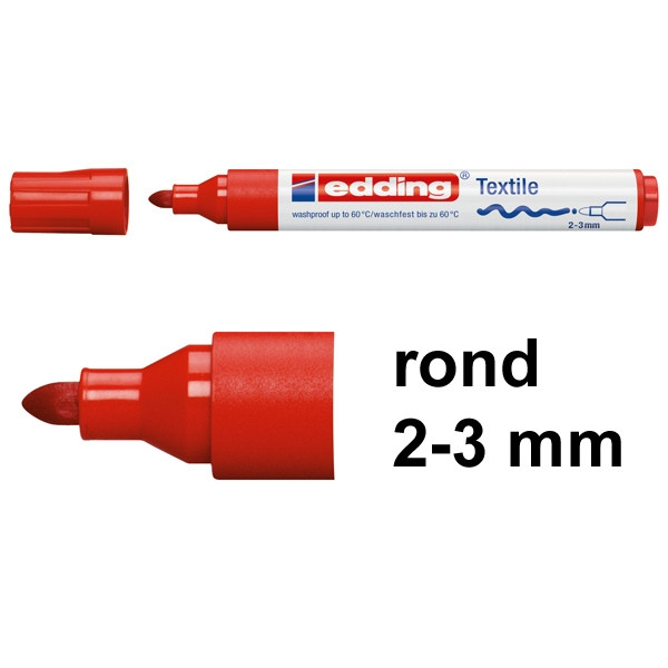 Edding 4500 textielmarker rood (2 - 3 mm rond) 1047002 200720 - 1