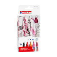 Edding 4500 textielmarkerset warm 5 stuks (2 - 3 mm rond) 404857