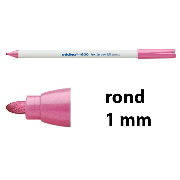 Edding 4600 textielmarker neonroze (1 mm rond) 4-4600069 200915 - 1