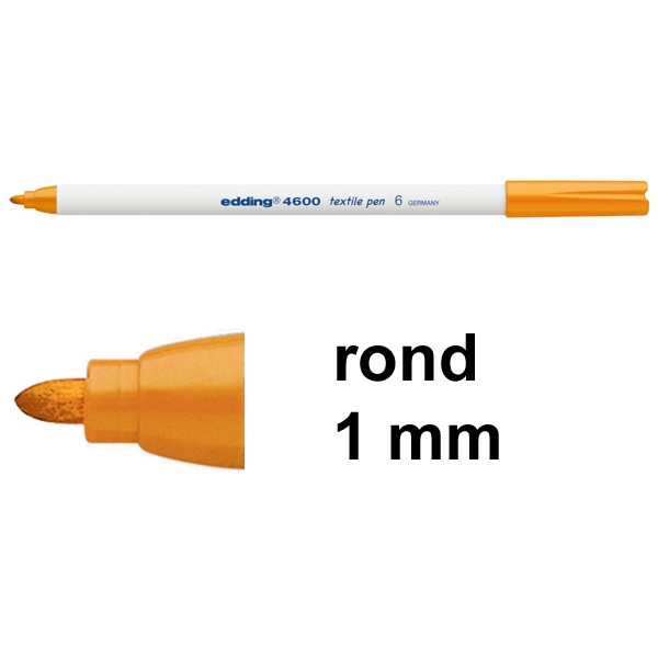 Edding 4600 textielmarker oranje (1 mm rond) 4-4600006 200760 - 1