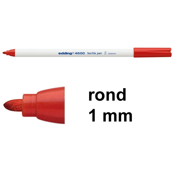 Edding 4600 textielmarker rood (1 mm rond) 4-4600002 200752 - 1