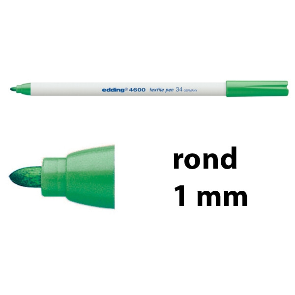 Edding 4600 textielmarker vaalgroen (1 mm rond) 4-4600034 200911 - 1