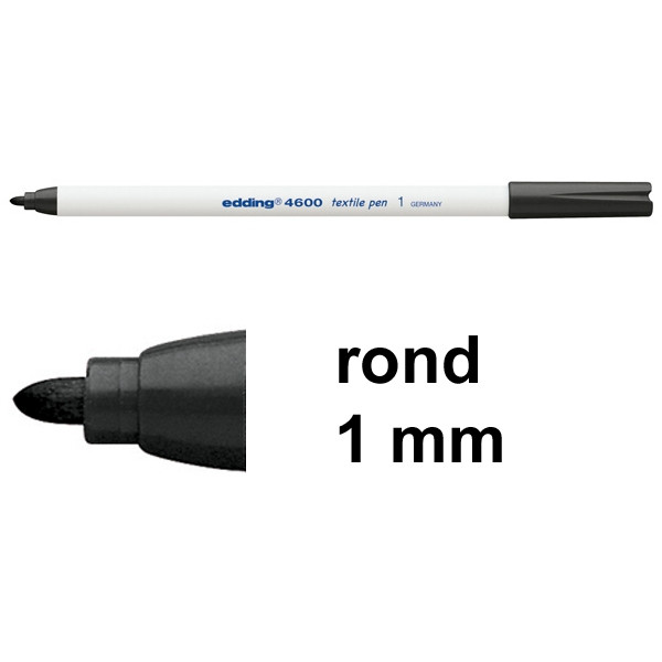 Edding 4600 textielmarker zwart (1 mm rond) 4-4600001 200750 - 1