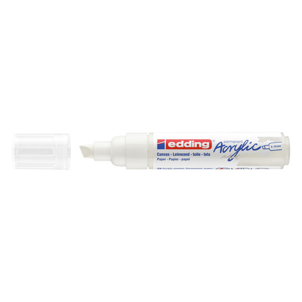 Edding 5000 acrylmarker verkeerswit (5 - 10 mm beitel) 4-5000922 240149 - 1