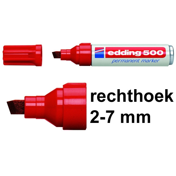 Edding 500 permanent marker rood (2 - 7 mm beitel) 4-500002 200518 - 1