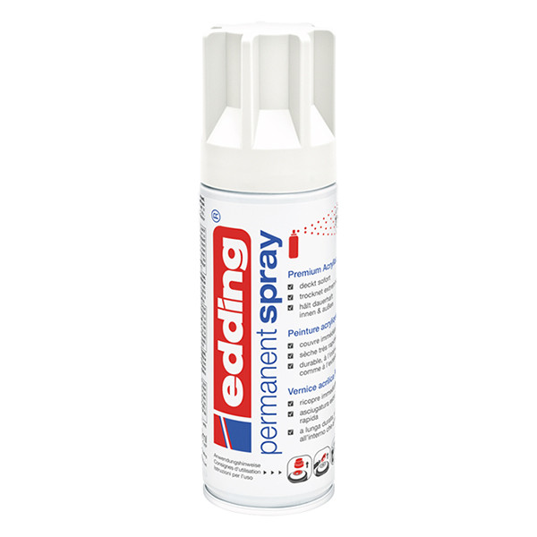 Edding 5200 permanente acrylverf spray mat verkeerswit (200 ml) 4-5200922 239066 - 1