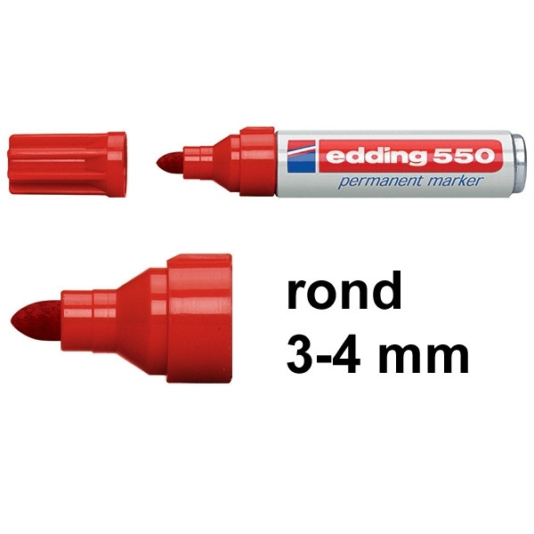 Edding 550 permanent marker rood (3 - 4 mm rond) 4-550002 200832 - 1