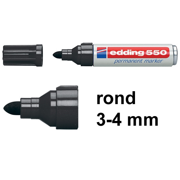 Edding 550 permanent marker zwart (3 - 4 mm rond) 4-550001 200831 - 1
