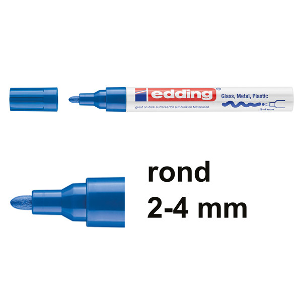 Edding 750 glanslakmarker blauw (2 - 4 mm rond) 4-750-9-003 240502 - 1