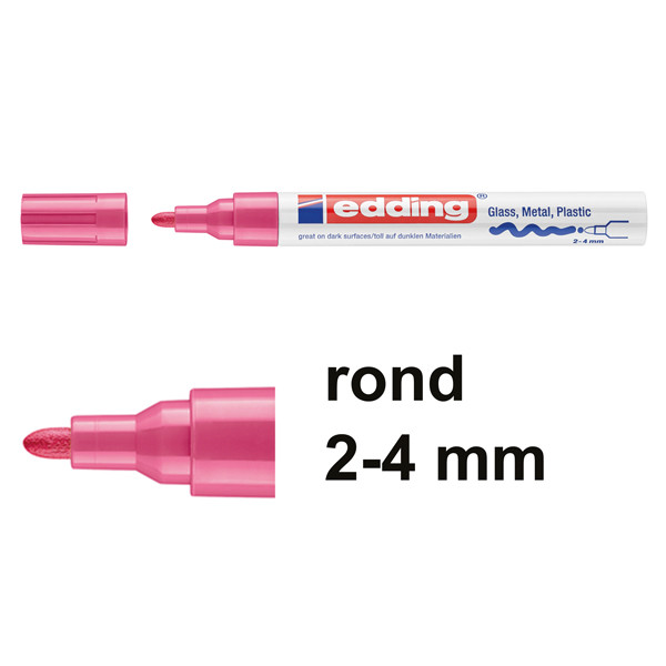 Edding 750 glanslakmarker roze (2 - 4 mm rond) 4-750-9-009 200584 - 1