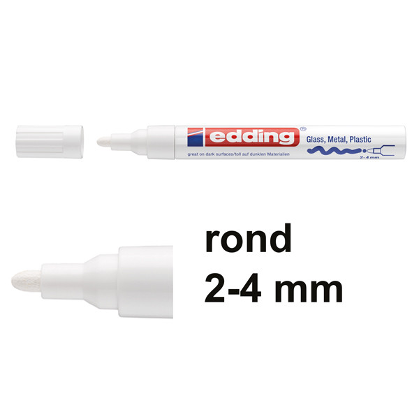 Edding 750 glanslakmarker wit (2 - 4 mm rond) 4-750-9-049 240506 - 1