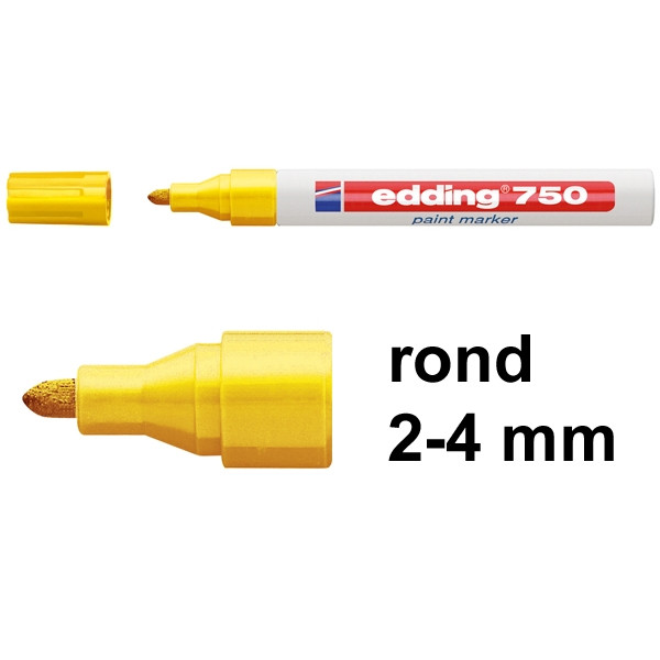 Edding 750 lakmarker geel (2 - 4 mm rond) 4-750005 200576 - 1