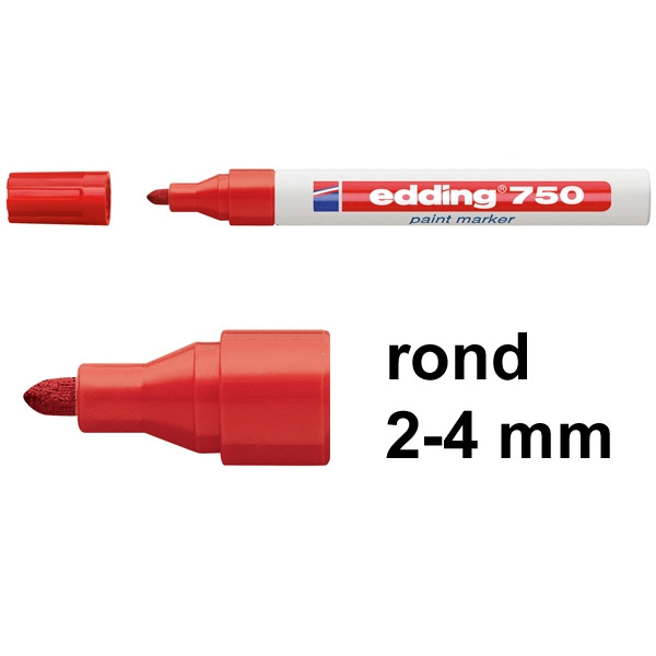 Edding 750 lakmarker rood (2 - 4 mm rond) 4-750002 200570 - 1
