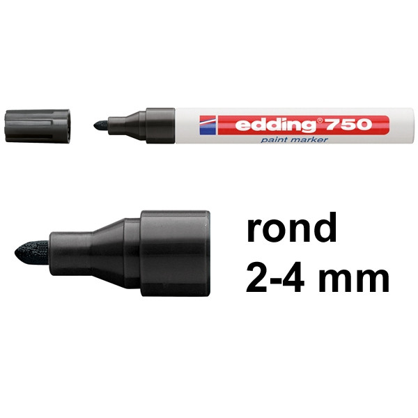 Edding 750 lakmarker zwart (2 - 4 mm rond) 4-750001 200568 - 1