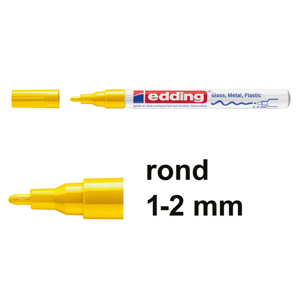 Edding 751 glanslakmarker geel (1 - 2 mm rond) 4-751-9-005 240513 - 1