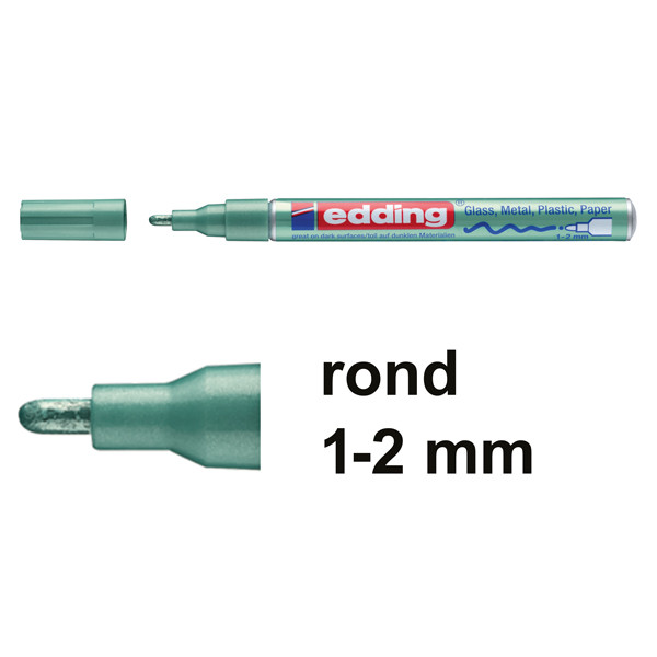 Edding 751 glanslakmarker metallic groen (1-2 mm rond) 4-751-9-074 239371 - 1