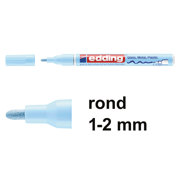 Edding 751 glanslakmarker pastelblauw (1-2 mm rond) 4-751-9-139 239377 - 1