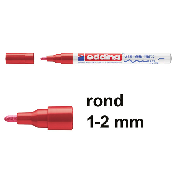 Edding 751 glanslakmarker rood (1 - 2 mm rond) 4-751-9-002 240510 - 1