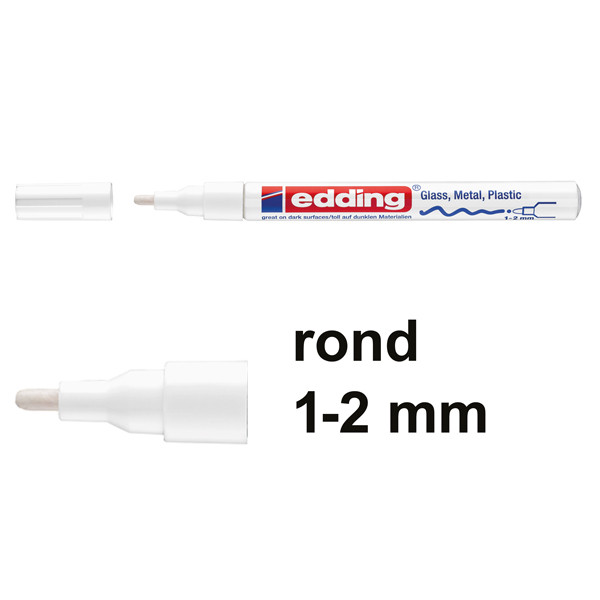 Edding 751 glanslakmarker wit (1 - 2 mm rond) 4-751-9-049 240514 - 1