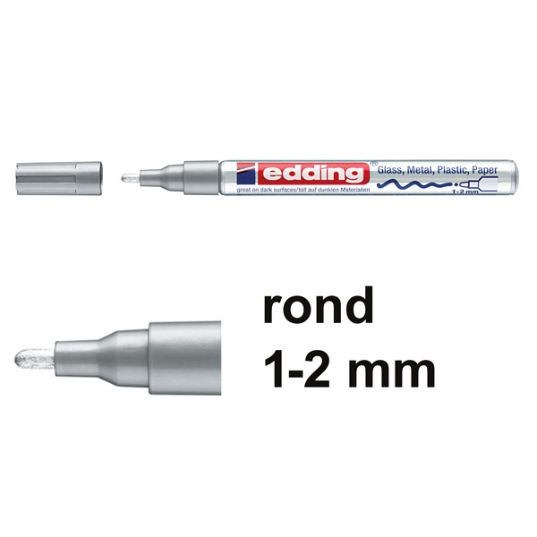 Edding 751 glanslakmarker zilver (1 - 2 mm rond) 4-751-9-054 240516 - 1