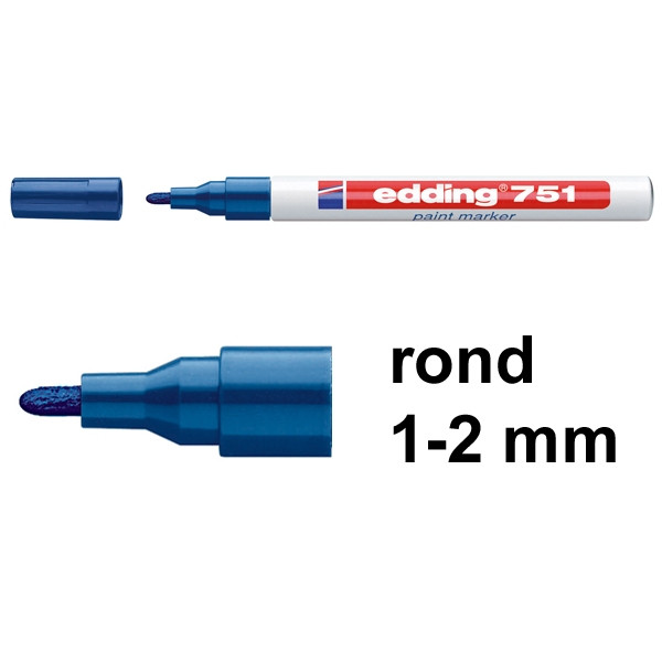 Edding 751 lakmarker blauw (1 - 2 mm rond) 4-751003 200600 - 1