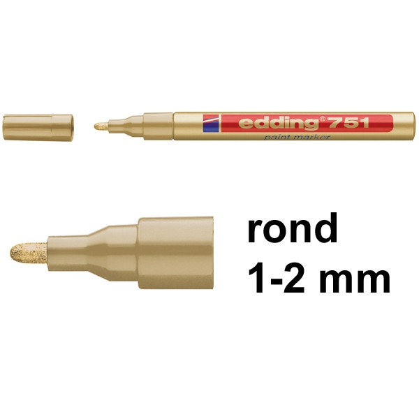 Edding 751 lakmarker goud (1 - 2 mm rond) 4-751053 200618 - 1