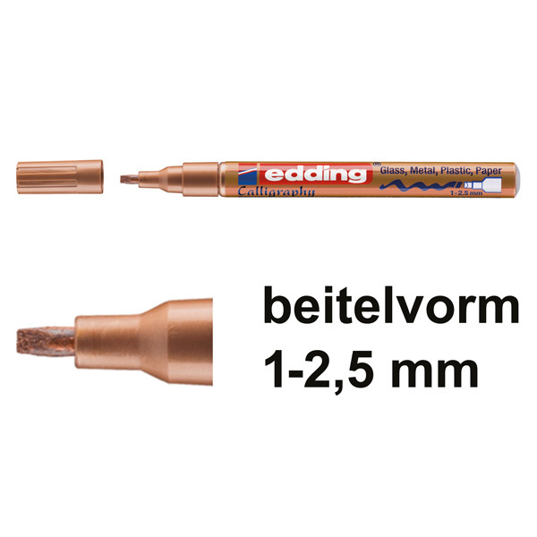 Edding 753 glanslakmarker kalligrafie koper (1 - 2,5 mm) 4-753055 239384 - 1