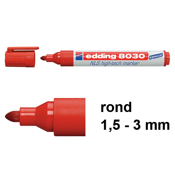 Edding 8030 NLS high-tech marker rood (1,5 - 3 mm rond) 4-8030002 239195 - 1