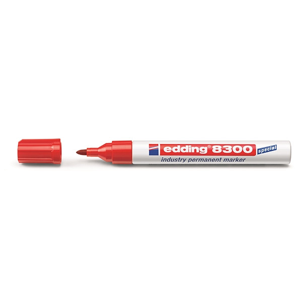 Edding 8300 industriële permanent marker rood (1,5 - 3 mm rond) 4-8300002 239309 - 1