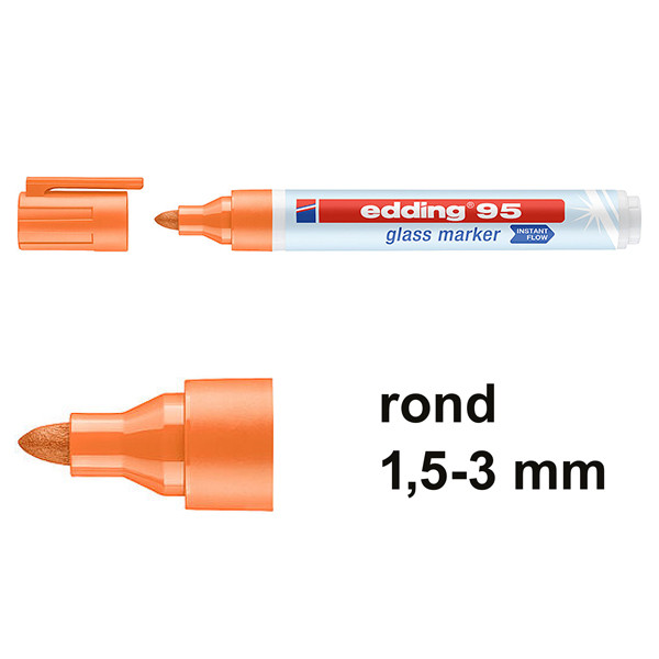 Edding 95 glasmarker oranje (1,5 - 3 mm rond) 4-95006 240587 - 1
