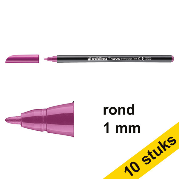 Aanbieding: 10x Edding 1200 viltstift magenta (1 mm rond) 239575 - 1