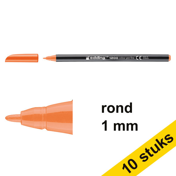 Aanbieding: 10x Edding 1200 viltstift oranje (1 mm rond) 239581 - 1