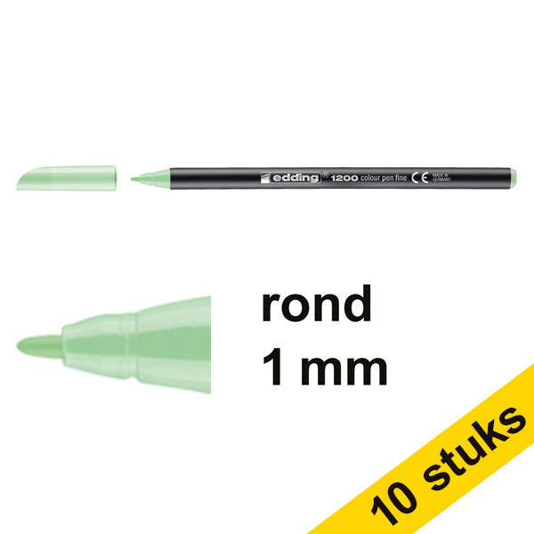 Aanbieding: 10x Edding 1200 viltstift pastel appel (1 mm rond) 239583 - 1