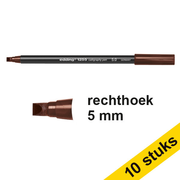 Aanbieding: 10x Edding 1255 kalligrafiepen donkerbruin (5 mm) 239598 - 1
