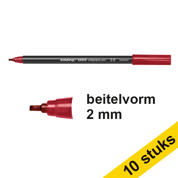 Aanbieding: 10x Edding 1255 kalligrafiepen karmijn (2 mm) 239602 - 1