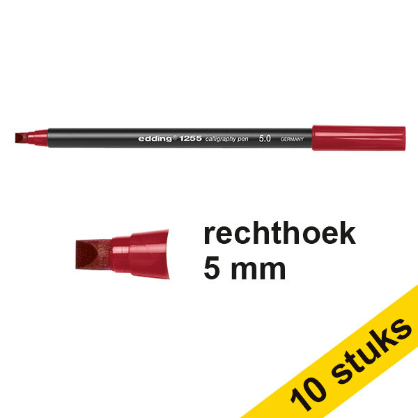 Aanbieding: 10x Edding 1255 kalligrafiepen karmijn (5 mm) 239604 - 1