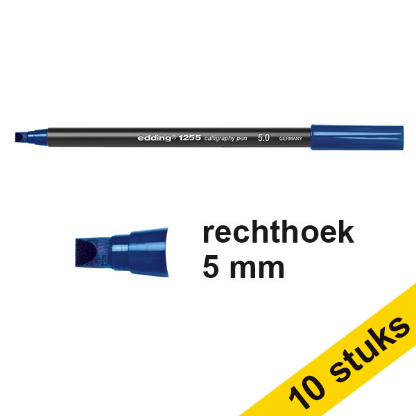 Aanbieding: 10x Edding 1255 kalligrafiepen staalblauw (5 mm) 239607 - 1