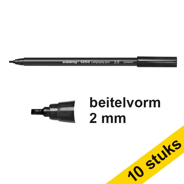 Aanbieding: 10x Edding 1255 kalligrafiepen zwart (2 mm) 239608 - 1